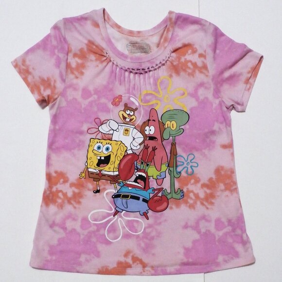 SpongeBob SquarePants Women's M (7-9) Graphic Tee 65% Polyester, 35% Rayon - Picture 1 of 4
